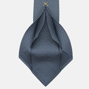 Cravatta 5 pieghe in seta Fantasia Concatenata Blu Grigio - JA056672-11