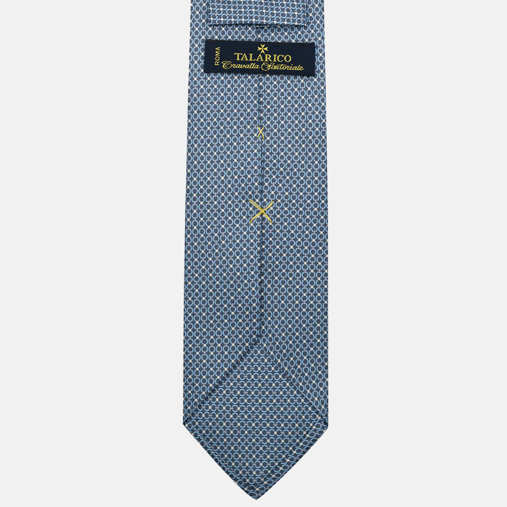 Cravatta 3 pieghe in Seta, Fantasia Concatenata, Grigio - JA056672-4