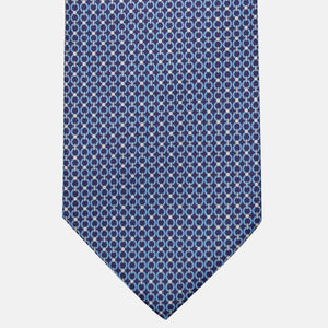 Cravatta 3 pieghe in Seta, Fantasia Concatenata, Viola - JA056672-7