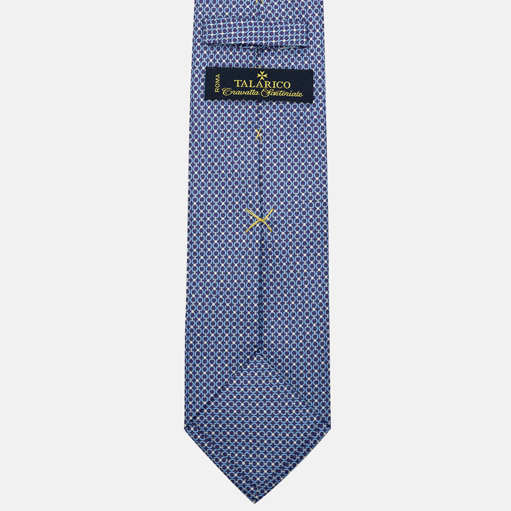 Cravatta 3 pieghe in Seta, Fantasia Concatenata, Viola - JA056672-7