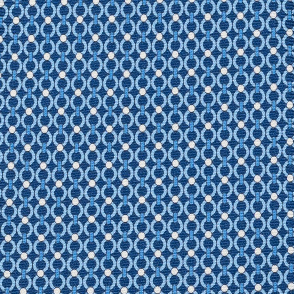 Cravatta 3 pieghe in Seta, Fantasia Concatenata, Azzurro - JA056672-8
