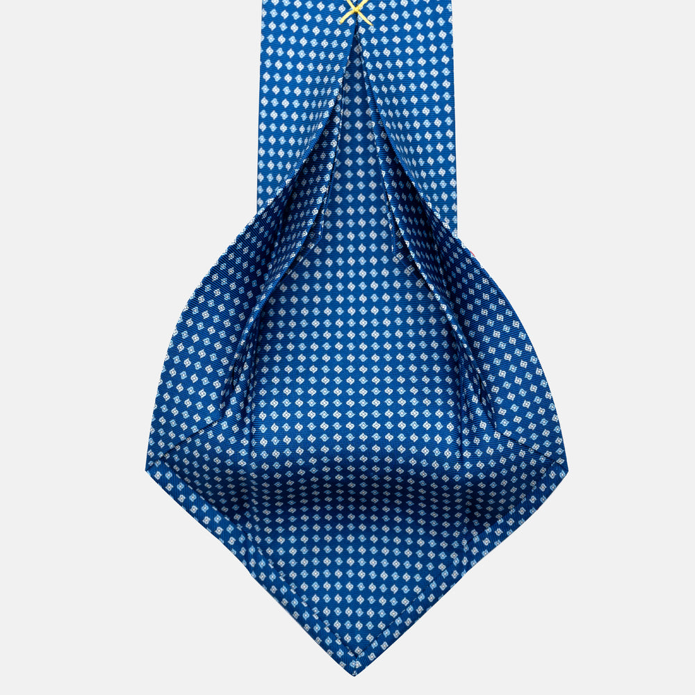 7-Fold Silk Tie with Micro Pattern, Light Blue - JA056673-1
