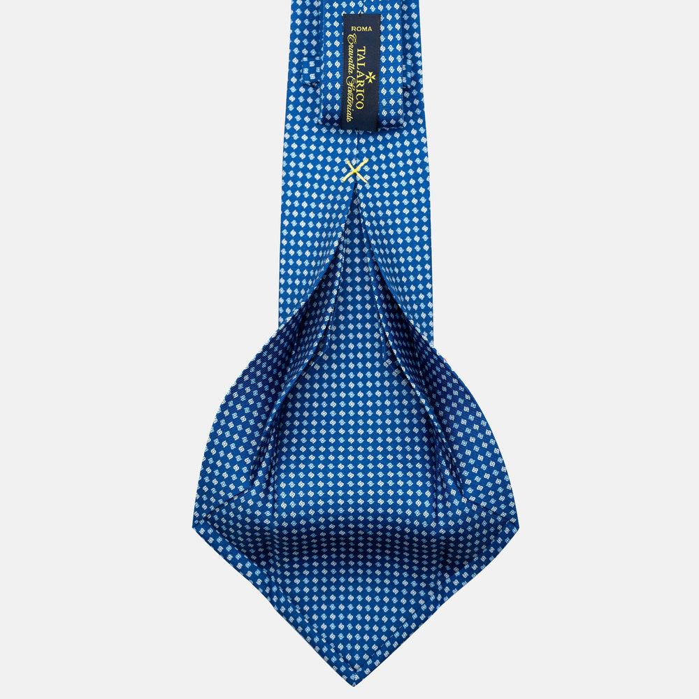 7-Fold Silk Tie with Micro Pattern, Light Blue - JA056673-1