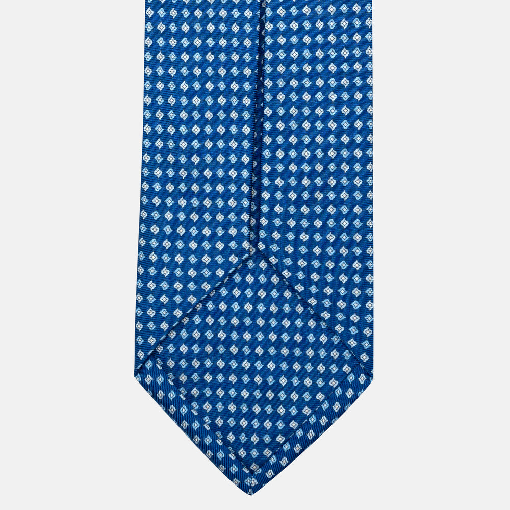 7-Fold Silk Tie with Micro Pattern, Light Blue - JA056673-1