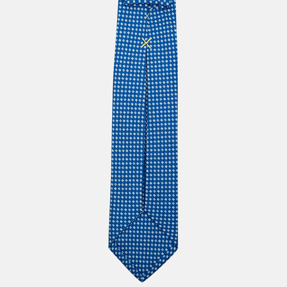 7-Fold Silk Tie with Micro Pattern, Light Blue - JA056673-1