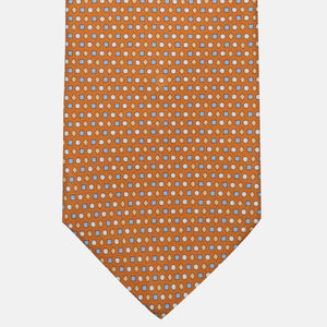 Cravatta 3 pieghe in Seta, Fantasia Geometrica, Arancione - JA056674-1
