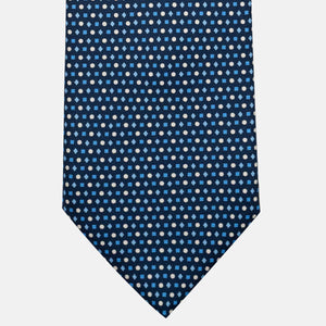 Cravatta 3 pieghe in Seta, Fantasia Geometrica, Blu Celeste - JA056674-6