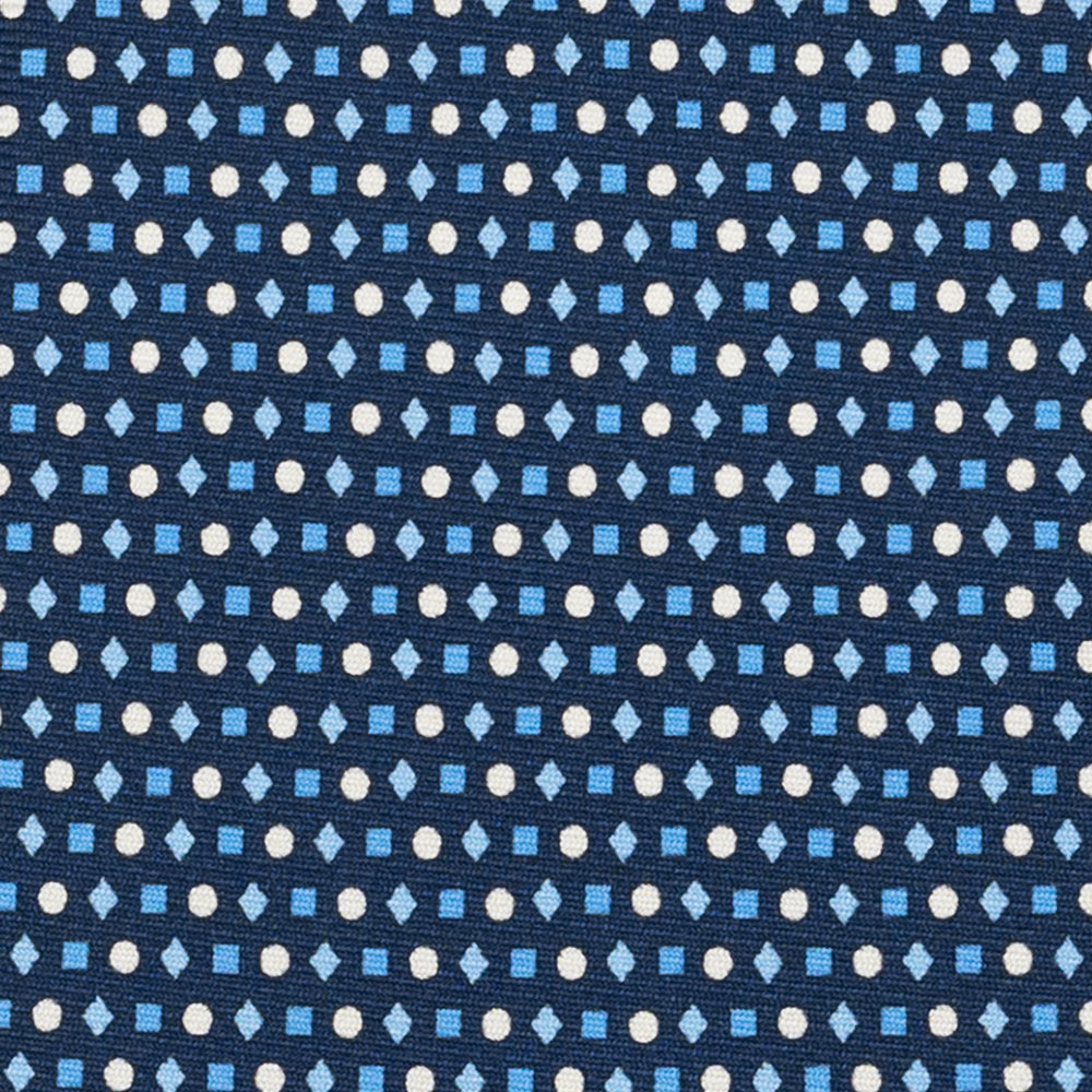 Cravatta 3 pieghe in Seta, Fantasia Geometrica, Blu Celeste - JA056674-6