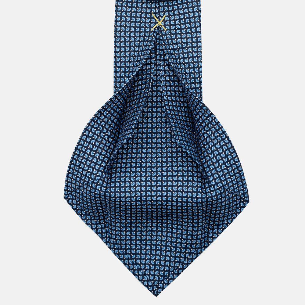 Cravatta 5 pieghe in seta Micro Fantasia Blu Celeste - JA056676-10