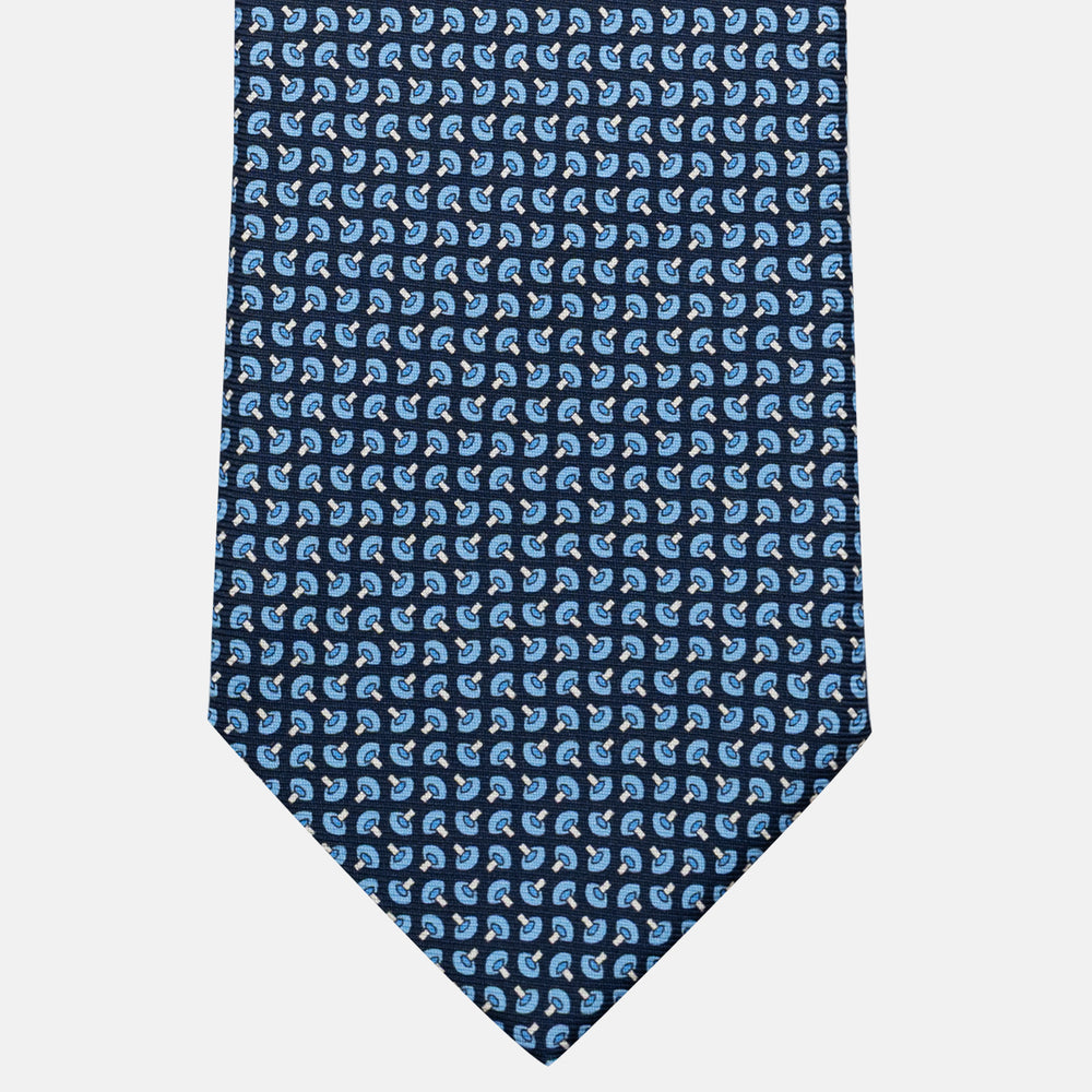 Cravatta 3 pieghe in Seta, Micro Fantasia, Blu Celeste - JA056676-10