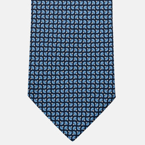 Cravatta 3 pieghe in Seta, Micro Fantasia, Blu Celeste - JA056676-10