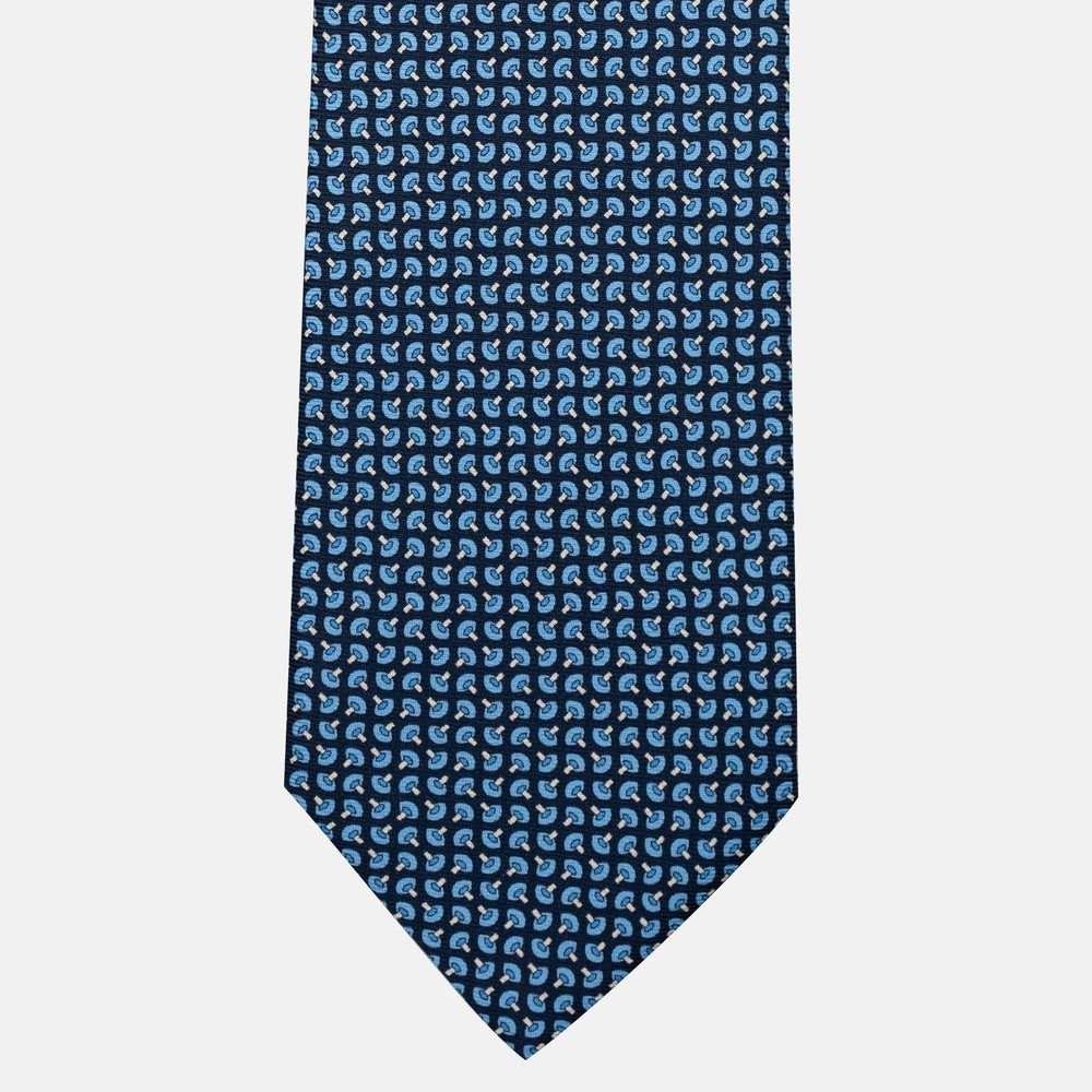 Cravatta 5 pieghe in seta Micro Fantasia Blu Celeste - JA056676-10