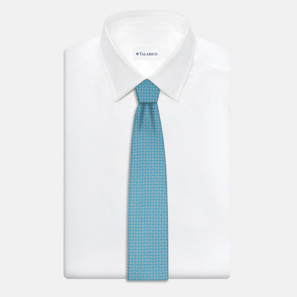 3-Fold Silk Tie, Micro Pattern, Pool - JA056676-12