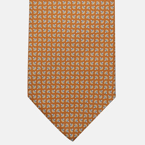 Cravatta 3 pieghe in Seta, Micro Fantasia, Arancione - JA056676-1