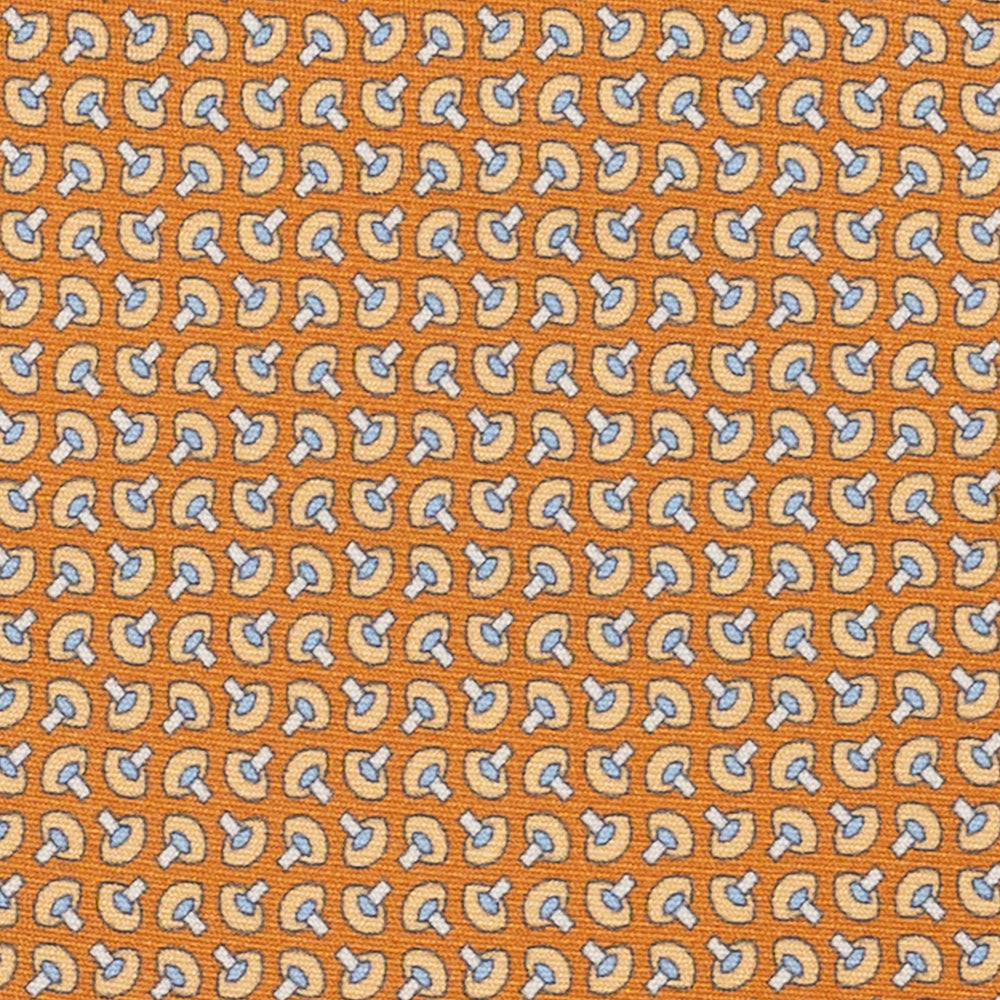 Cravatta 3 pieghe in Seta, Micro Fantasia, Arancione - JA056676-1