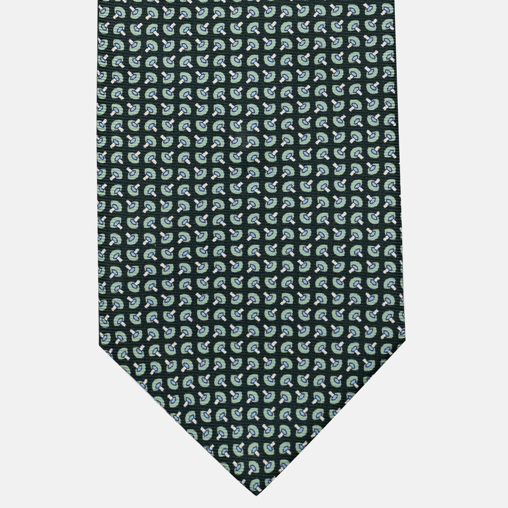 Cravatta 3 pieghe in Seta, Micro Fantasia, Verdone - JA056676-2