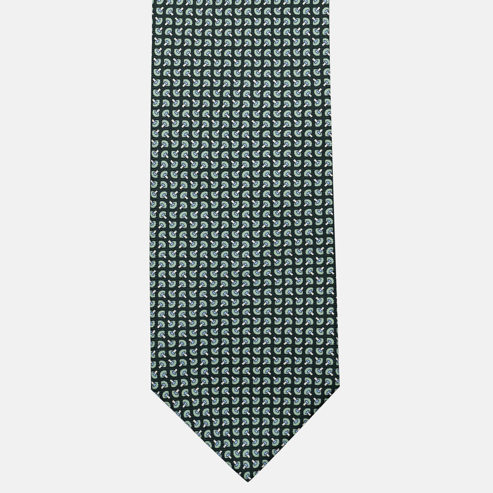 Cravatta 3 pieghe in Seta, Micro Fantasia, Verdone - JA056676-2