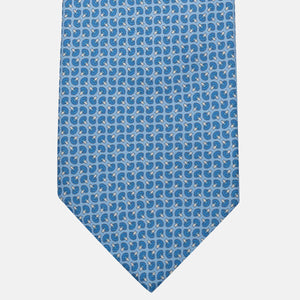Cravatta 3 pieghe in Seta, Micro Fantasia, Celeste - JA056676-3