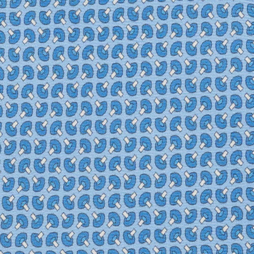 Cravatta 3 pieghe in Seta, Micro Fantasia, Celeste - JA056676-3