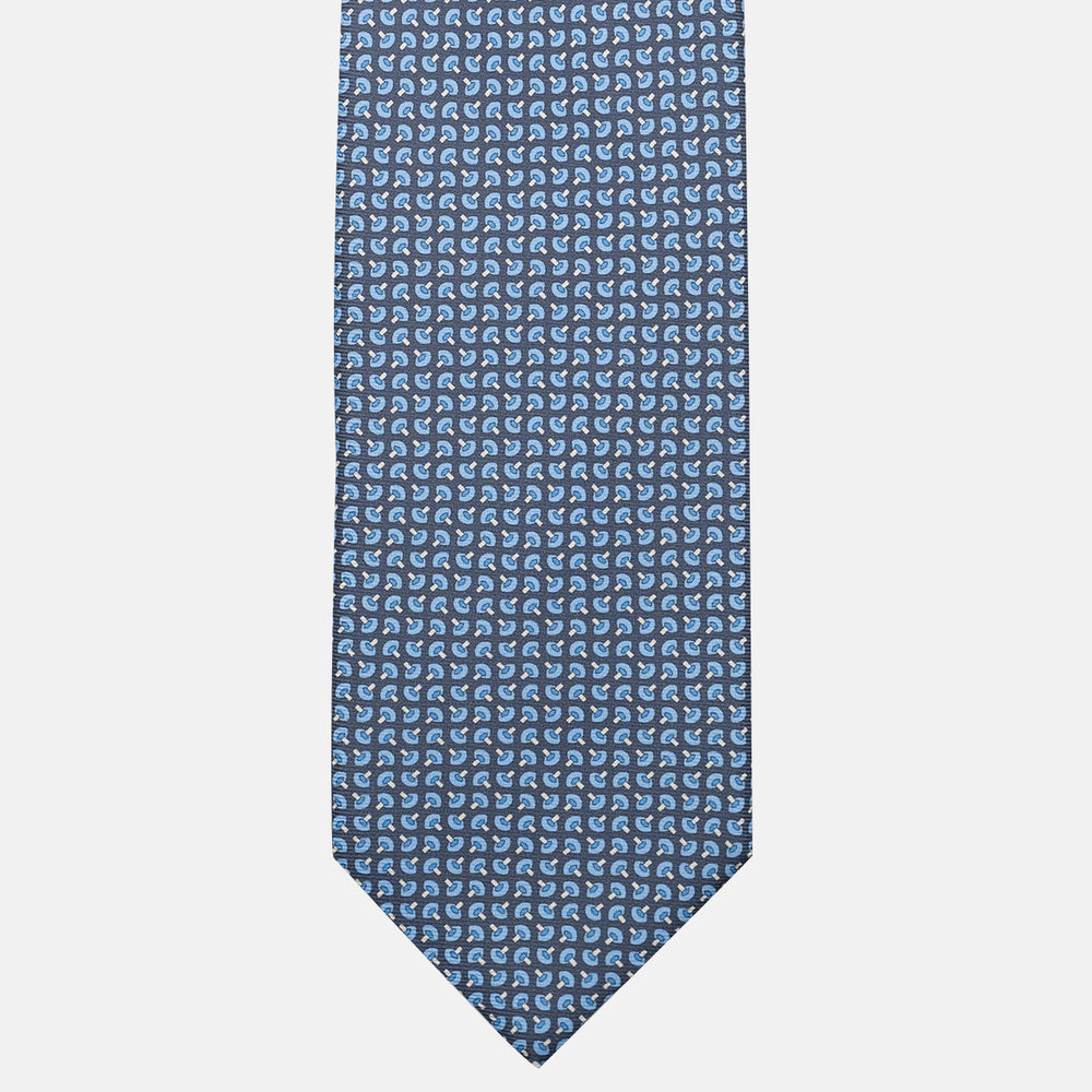 Cravatta 3 pieghe in Seta, Micro Fantasia, Grigio - JA056676-4