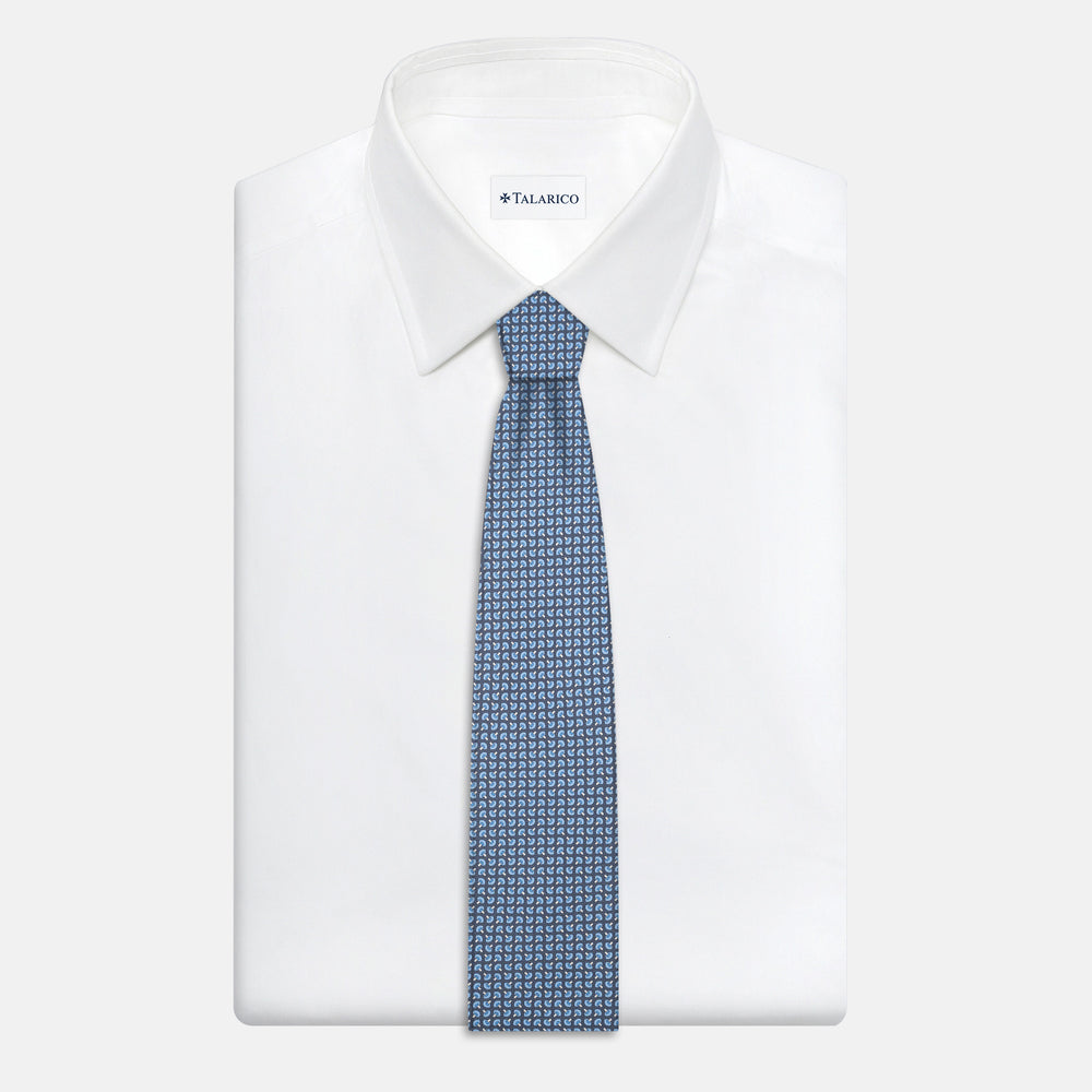 3-Fold Silk Tie, Micro Pattern, Grey - JA056676-4