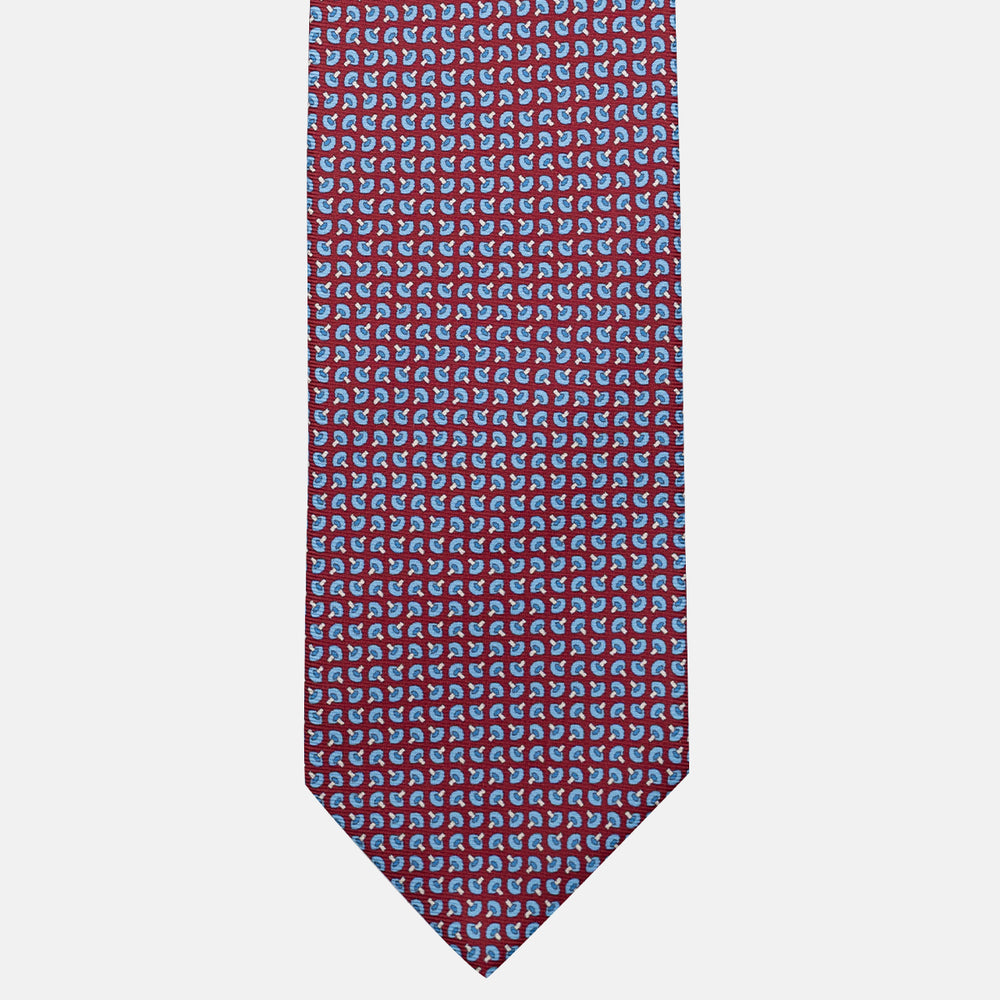 Cravatta 3 pieghe in Seta, Micro Fantasia, Bordeaux - JA056676-6