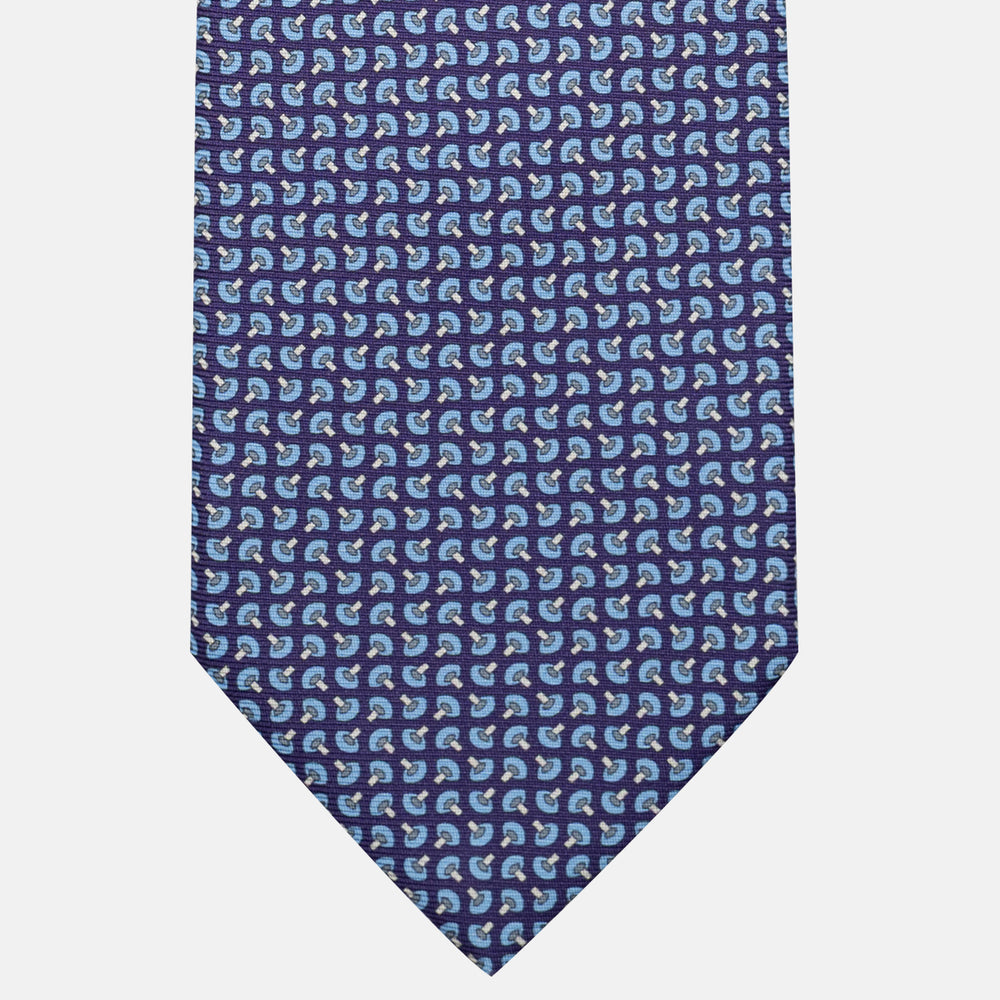Cravatta 3 pieghe in Seta, Micro Fantasia, Viola - JA056676-7