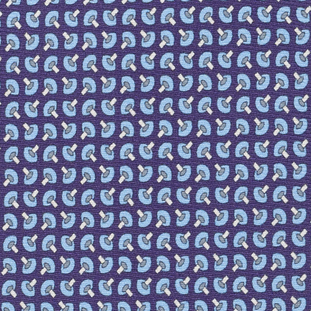 Cravatta 3 pieghe in Seta, Micro Fantasia, Viola - JA056676-7