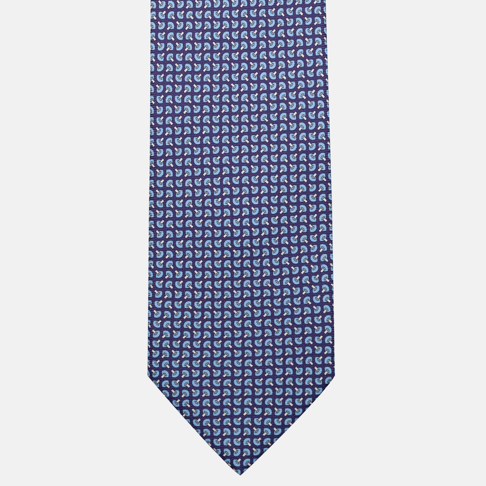 Cravatta 3 pieghe in Seta, Micro Fantasia, Viola - JA056676-7