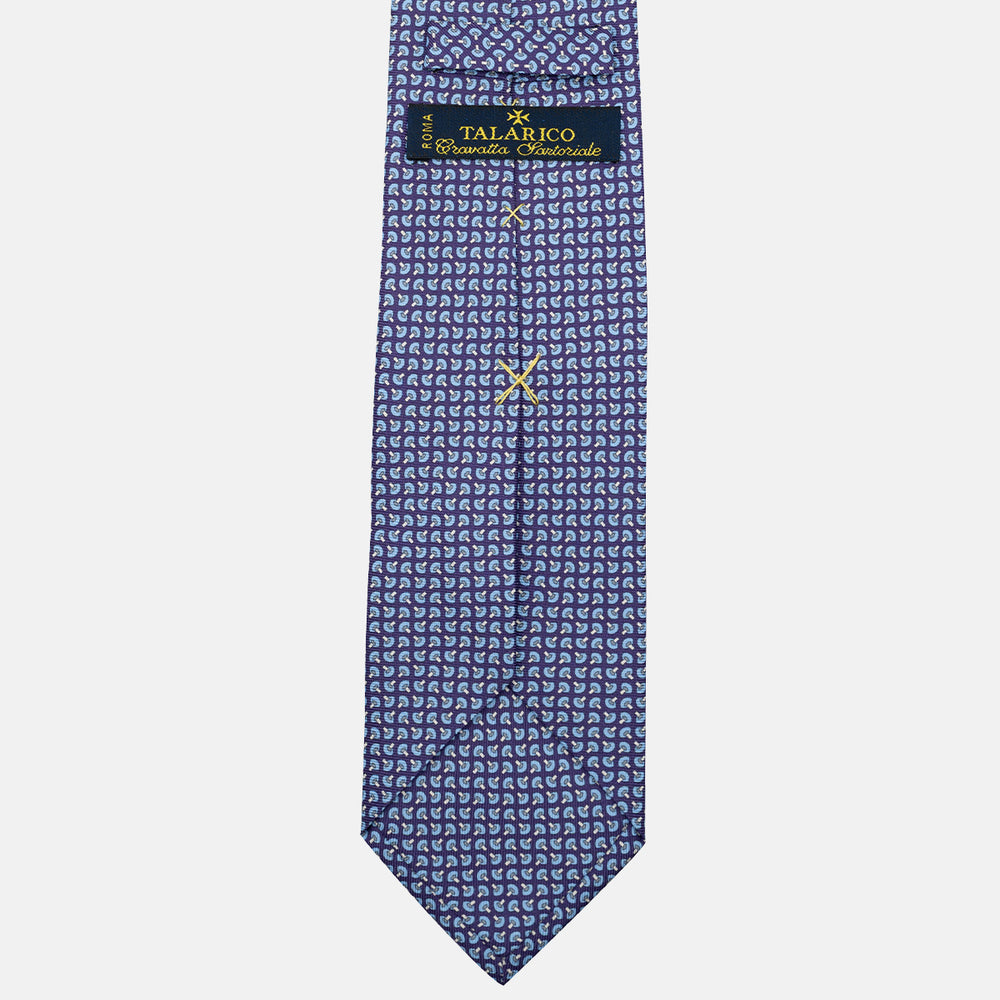 Cravatta 3 pieghe in Seta, Micro Fantasia, Viola - JA056676-7