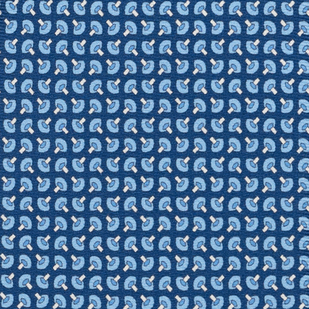 Cravatta 3 pieghe in Seta, Micro Fantasia, Azzurro - JA056676-8