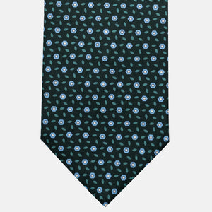 Cravatta 3 pieghe in Seta, Fantasia Floreale, Verdone - JA057079-3