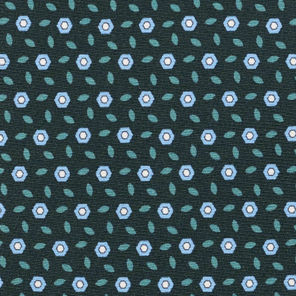 Cravatta 3 pieghe in Seta, Fantasia Floreale, Verdone - JA057079-3