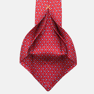 7-Fold Silk Tie with Red Floral Pattern - JA057079-5