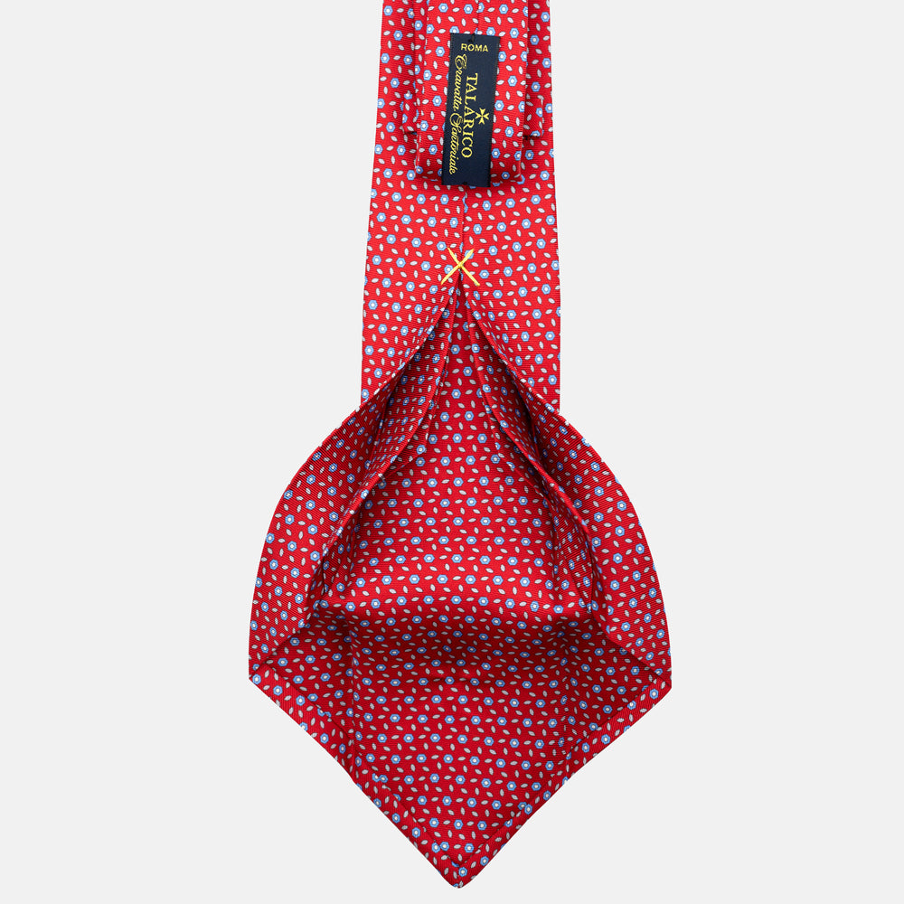 7-Fold Silk Tie with Red Floral Pattern - JA057079-5