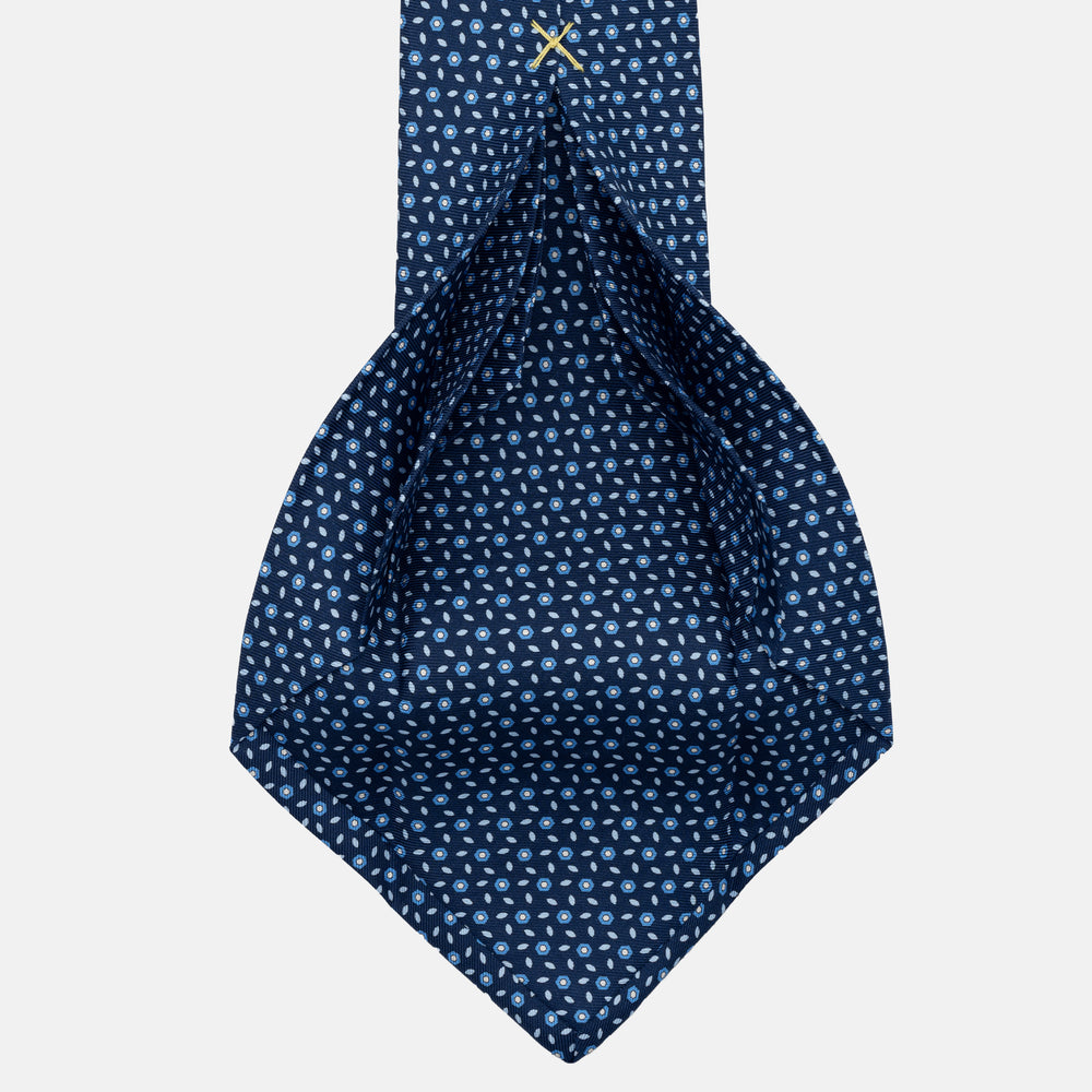 JC056339-6 Red Horseshoe Pattern 7-Fold Silk Tie