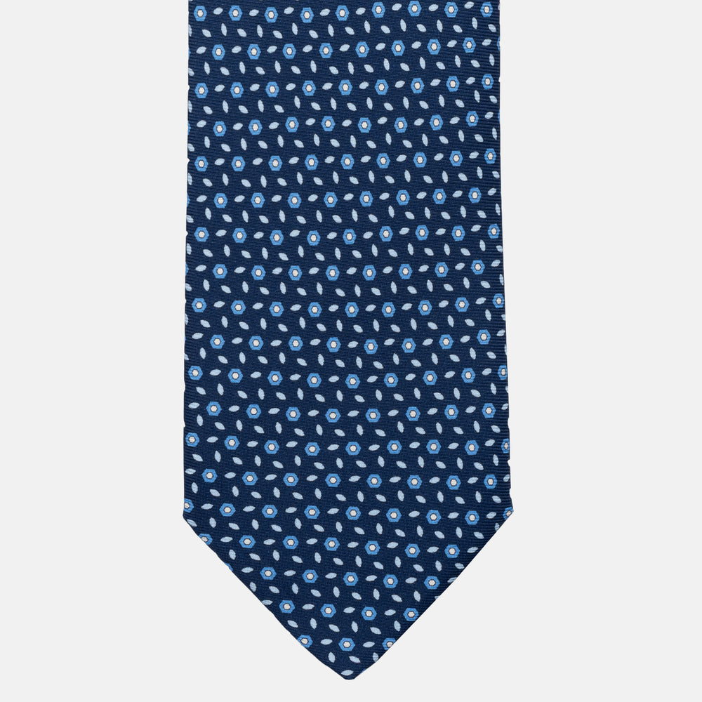 JC056339-6 Red Horseshoe Pattern 7-Fold Silk Tie