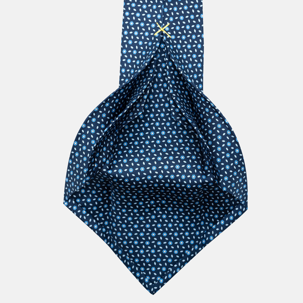 7-Fold Silk Tie with Floral Pattern in Light Blue - JA057079-9