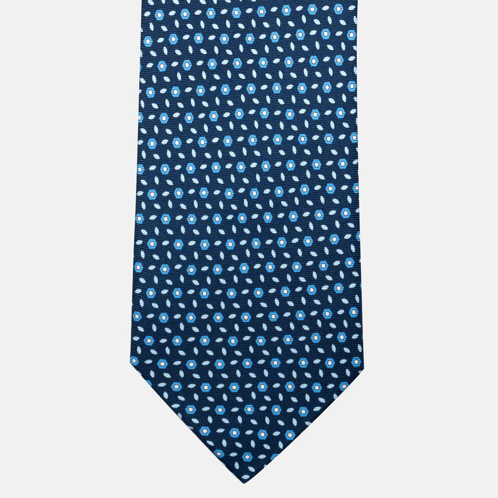 7-Fold Silk Tie with Floral Pattern in Light Blue - JA057079-9