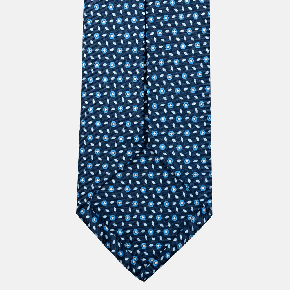 7-Fold Silk Tie with Floral Pattern in Light Blue - JA057079-9
