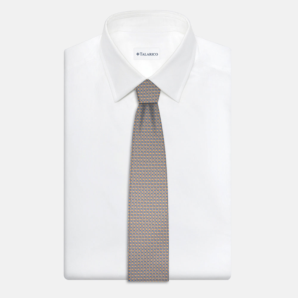 3-Fold Silk Tie, Chain Pattern, Yellow - JA057080-5