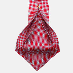 7-Fold Silk Tie with Red Chain Pattern - JA057080-7