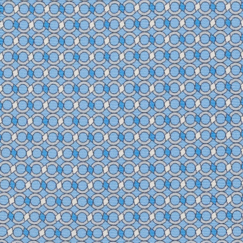 Cravatta 3 pieghe in Seta, Fantasia Concatenata, Celeste Grigio - JA057080-9