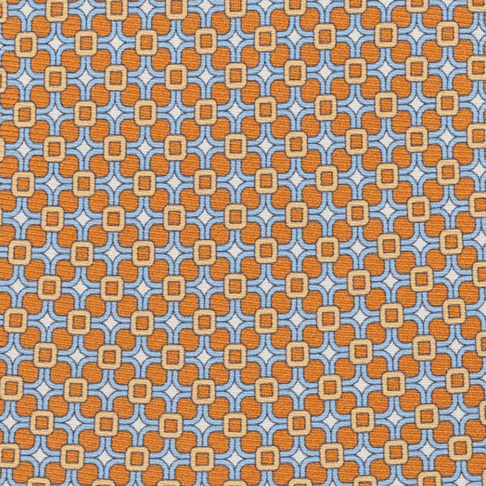 Cravatta 3 pieghe in Seta, Fantasia Geometrica, Giallo Celeste - JA057082-3