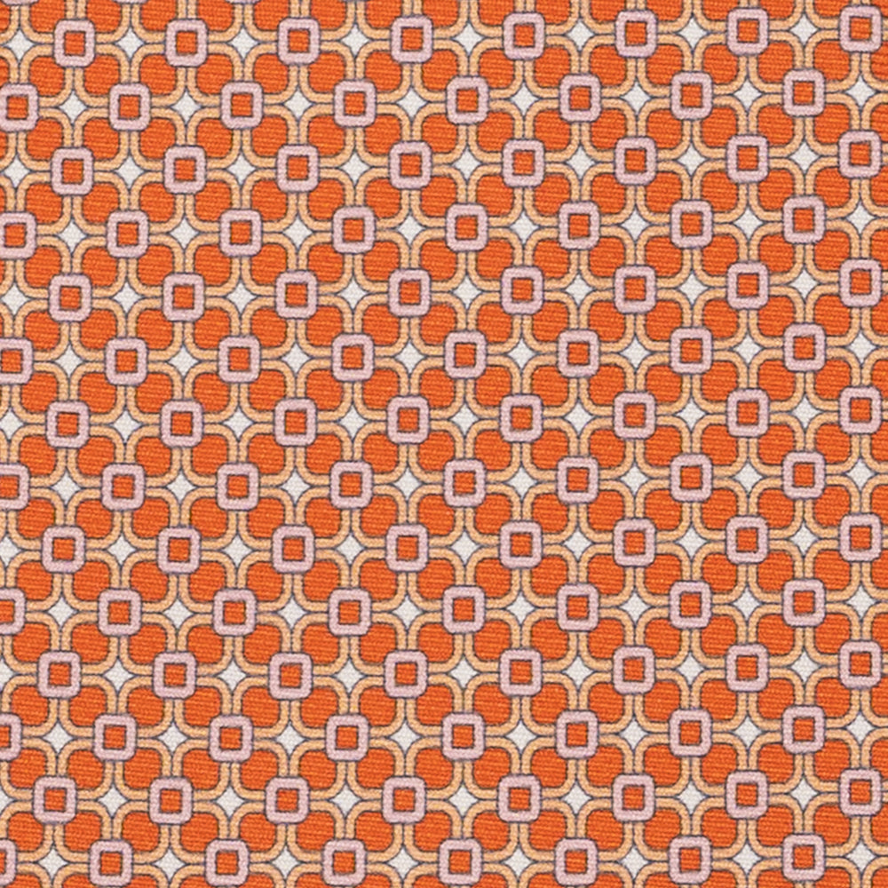 Cravatta 3 pieghe in Seta, Fantasia Geometrica, Arancione Rosa - JA057082-4