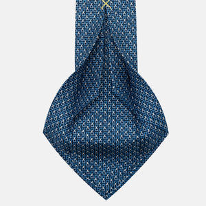 Cravatta 5 pieghe in seta Fantasia Concatenata Blu Celeste - JA057083-1