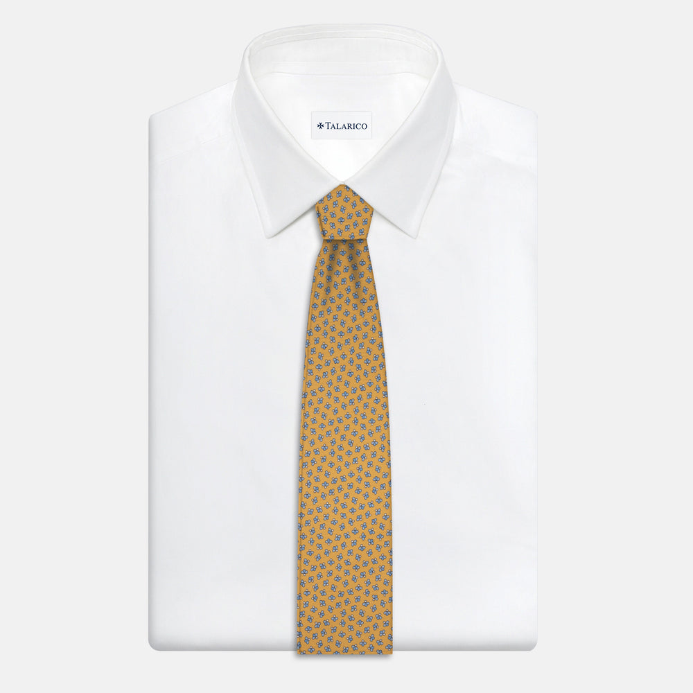 3-Fold Silk Tie, Bee Pattern, Yellow - JA057246-6