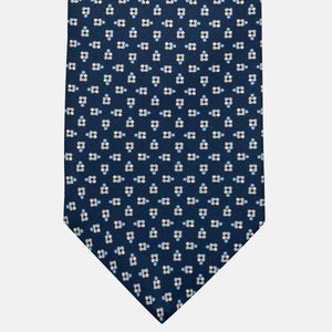 Cravatta 3 pieghe in Seta, Fantasia Floreale, Blu Grigio - JA057247-16