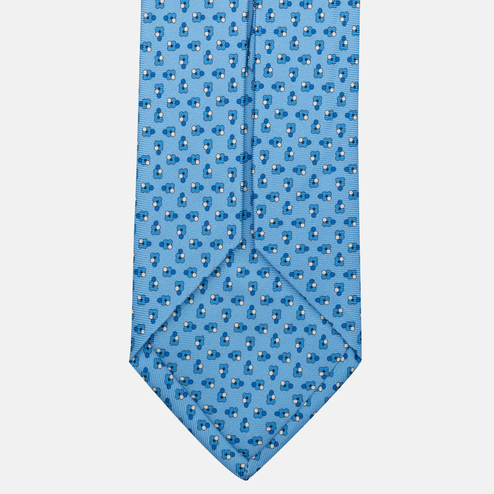 7-fold silk tie with light blue floral pattern JA057247-3