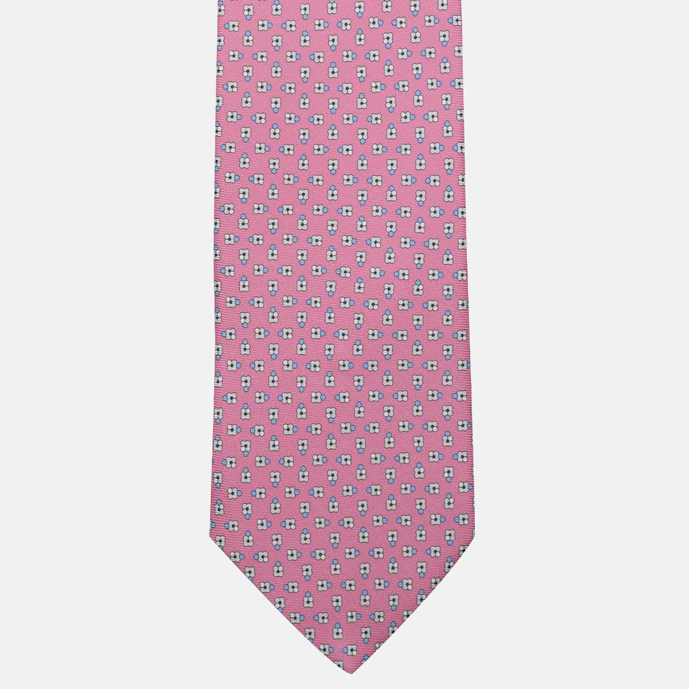 Cravatta 3 pieghe in Seta, Fantasia Floreale, Rosa - JA057247-6